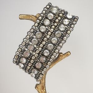Chunky Silver Rhinestone Bracelet